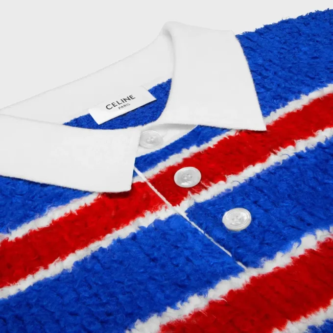 Polo en coton brossé rayé Polo en coton brossé rayé