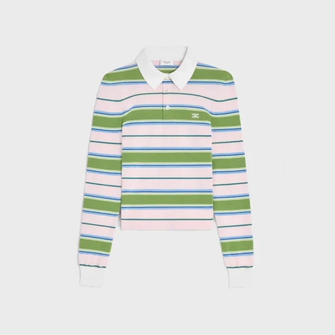 Polo en coton rayé