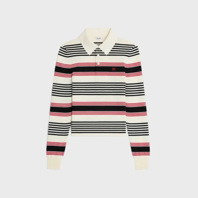 Polo en coton rayé