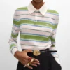 Polo en coton rayé