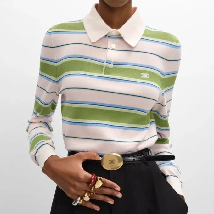 Polo en coton rayé
