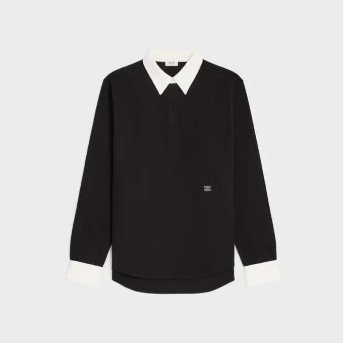 Polo en jersey de coton côtelé