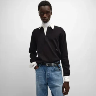 Polo en jersey de coton côtelé