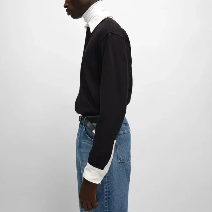Polo en jersey de coton côtelé
