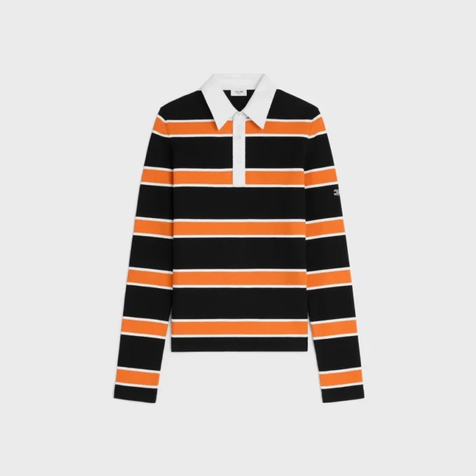 Polo en jersey de coton rayé