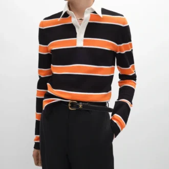 Polo en jersey de coton rayé