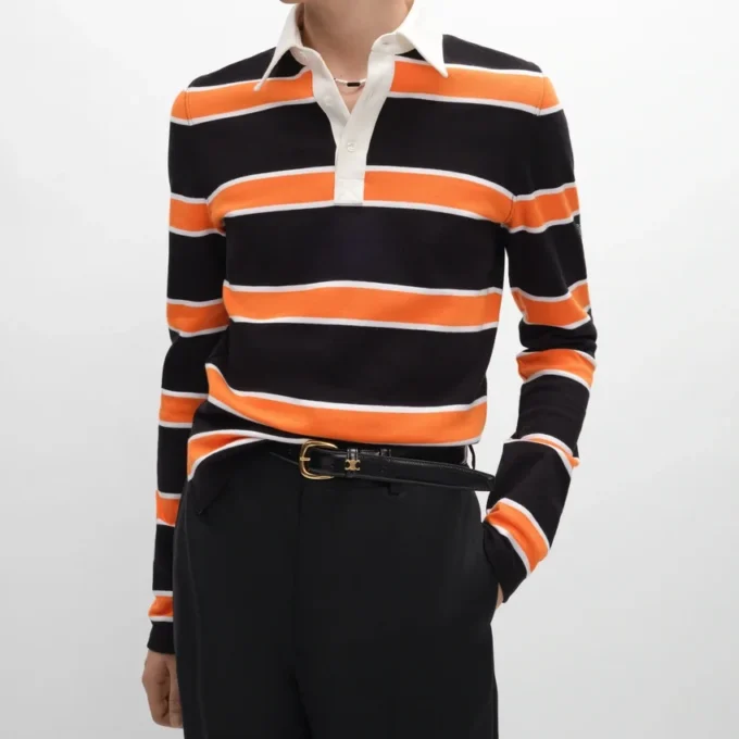 Polo en jersey de coton rayé