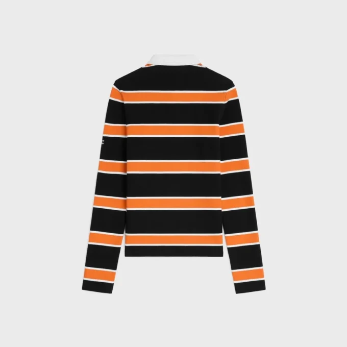 Polo en jersey de coton rayé