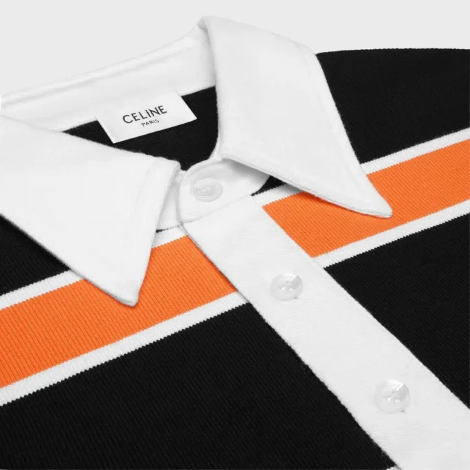 Polo en jersey de coton rayé