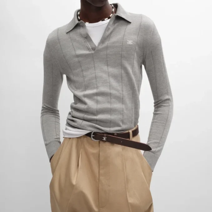 Polo en soie fine et coton Polo en soie fine et coton