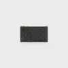 Porte-cartes compact à fermeture éclair en Triomphe Canvas et cuir d&rsquo;agneau