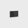 Porte-cartes compact à fermeture éclair en Triomphe Canvas et cuir d&rsquo;agneau