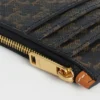 Porte-cartes compact à fermeture éclair en Triomphe Canvas et cuir d&rsquo;agneau