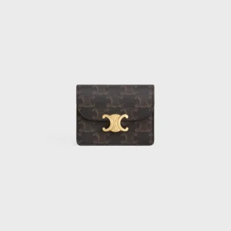 Porte-cartes de visite Triomphe Canvas et cuir d&rsquo;agneau