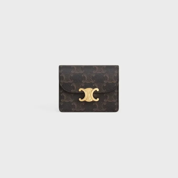 Porte-cartes de visite Triomphe Canvas et cuir d’agneau Porte-cartes de visite Triomphe Canvas et cuir d’agneau