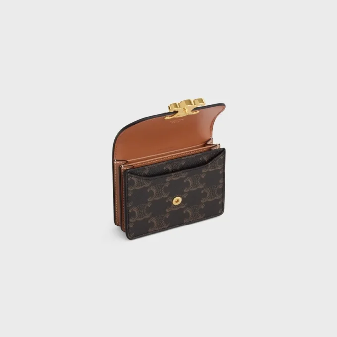 Porte-cartes de visite Triomphe Canvas et cuir d’agneau Porte-cartes de visite Triomphe Canvas et cuir d’agneau