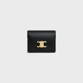 Porte-cartes de visite Triomphe en cuir de veau brillant