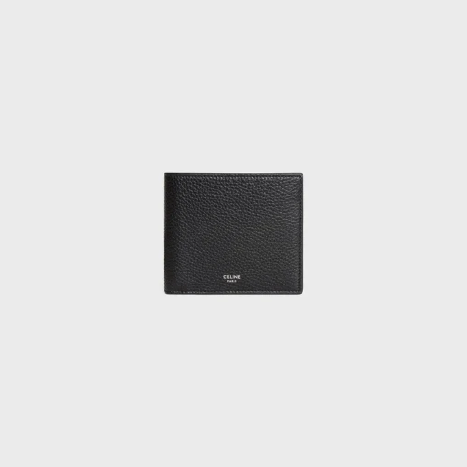 Porte-cartes à deux volets en cuir de veau grainé Porte-cartes à deux volets en cuir de veau grainé