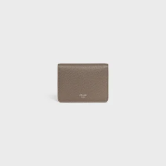 Porte-cartes à deux volets en cuir de veau grainé