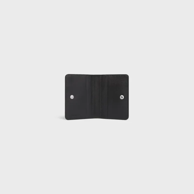 Porte-cartes à deux volets en cuir de veau grainé Porte-cartes à deux volets en cuir de veau grainé