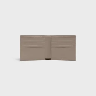 Porte-cartes à deux volets en cuir de veau grainé