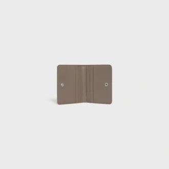 Porte-cartes à deux volets en cuir de veau grainé