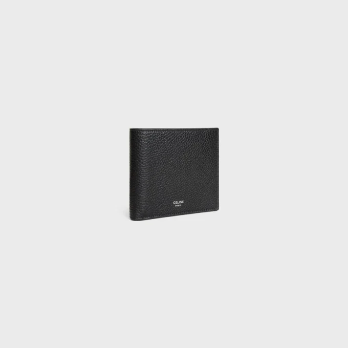 Porte-cartes à deux volets en cuir de veau grainé Porte-cartes à deux volets en cuir de veau grainé