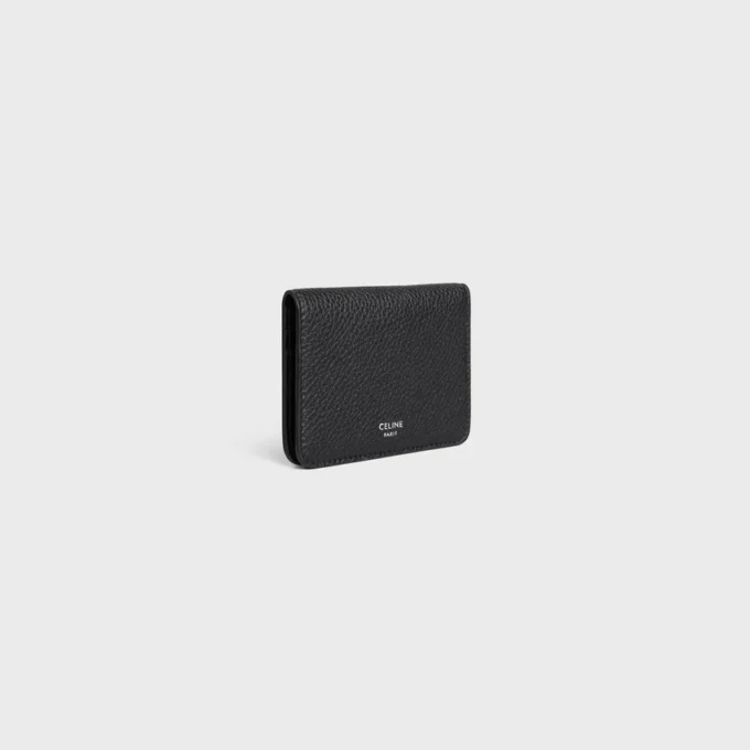 Porte-cartes à deux volets en cuir de veau grainé Porte-cartes à deux volets en cuir de veau grainé