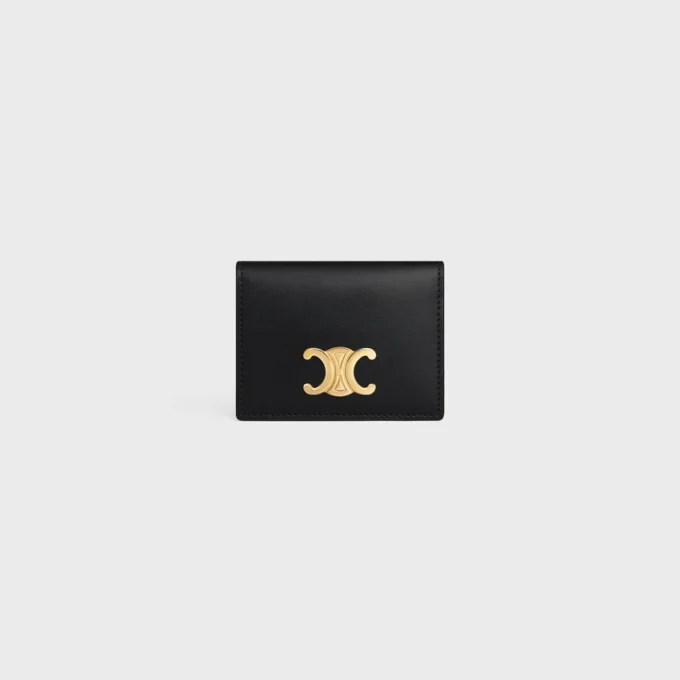 Porte-cartes à deux volets Triomphe en cuir de veau brillant Porte-cartes à deux volets Triomphe en cuir de veau brillant