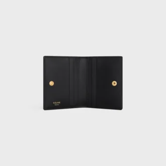 Porte-cartes à deux volets Triomphe en cuir de veau brillant