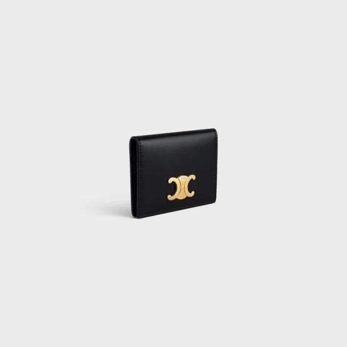 Porte-cartes à deux volets Triomphe en cuir de veau brillant Porte-cartes à deux volets Triomphe en cuir de veau brillant