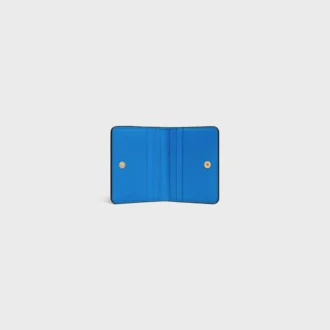 Porte-cartes à deux volets Triomphe Stamp en cuir de veau grainé souple