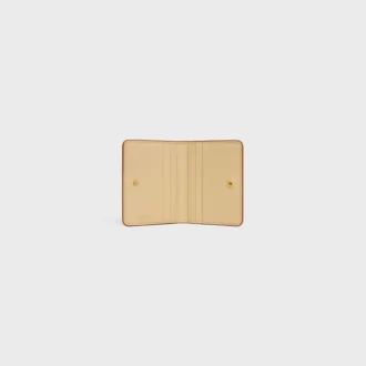 Porte-cartes à deux volets Triomphe Stamp en cuir de veau grainé souple