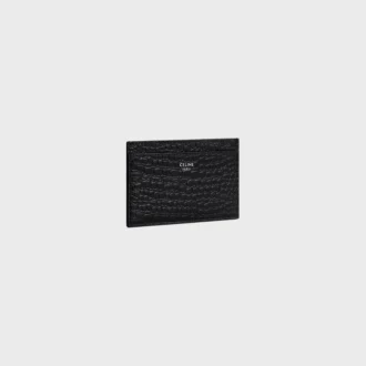 Porte-cartes en cuir de veau gaufré croco
