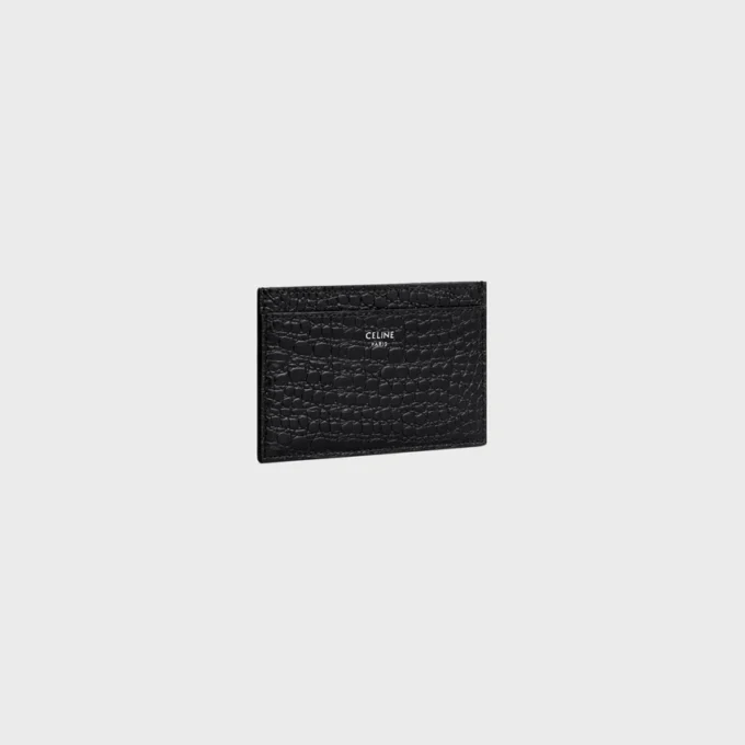 Porte-cartes en cuir de veau gaufré croco Porte-cartes en cuir de veau gaufré croco
