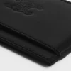 Porte-cartes en cuir de veau satiné avec motif Triomphe en relief