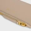 Porte-cartes long à fermeture éclair en cuir de veau grainé souple