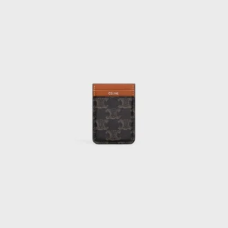 Porte-cartes magnétique en Triomphe Canvas et cuir de veau