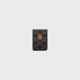 Porte-cartes magnétique en Triomphe Canvas et cuir de veau