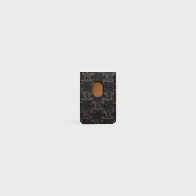 Porte-cartes magnétique en Triomphe Canvas et cuir de veau