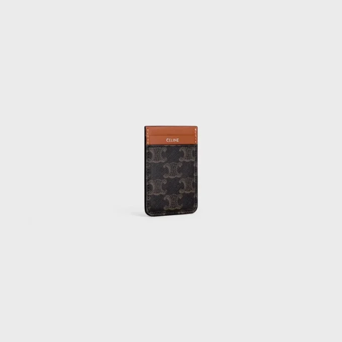 Porte-cartes magnétique en Triomphe Canvas et cuir de veau