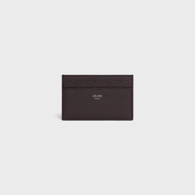 Porte-cartes moyen en cuir de veau grainé