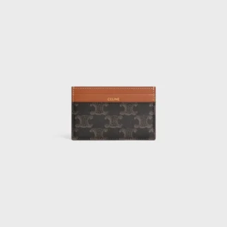 Porte-cartes moyen en Triomphe Canvas et cuir de veau