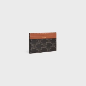 Porte-cartes moyen en Triomphe Canvas et cuir de veau