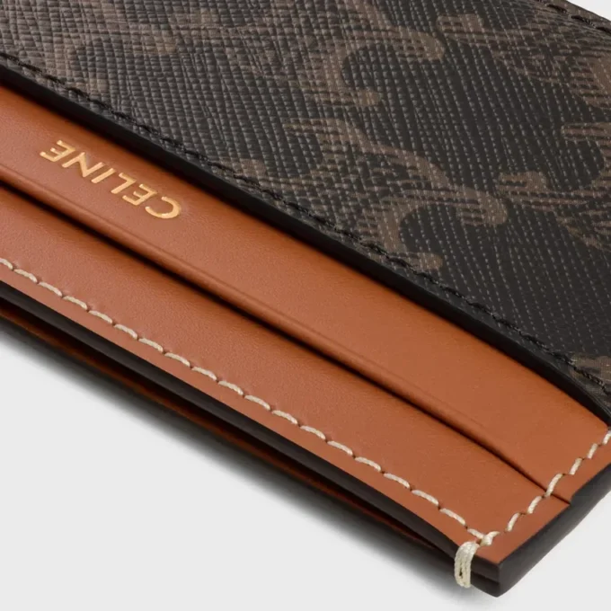 Porte-cartes moyen en Triomphe Canvas et cuir de veau