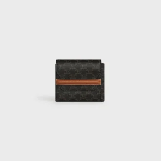 Porte-cartes Origami en Triomphe Canvas et cuir d&rsquo;agneau
