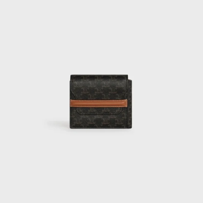 Porte-cartes Origami en Triomphe Canvas et cuir d’agneau Porte-cartes Origami en Triomphe Canvas et cuir d’agneau