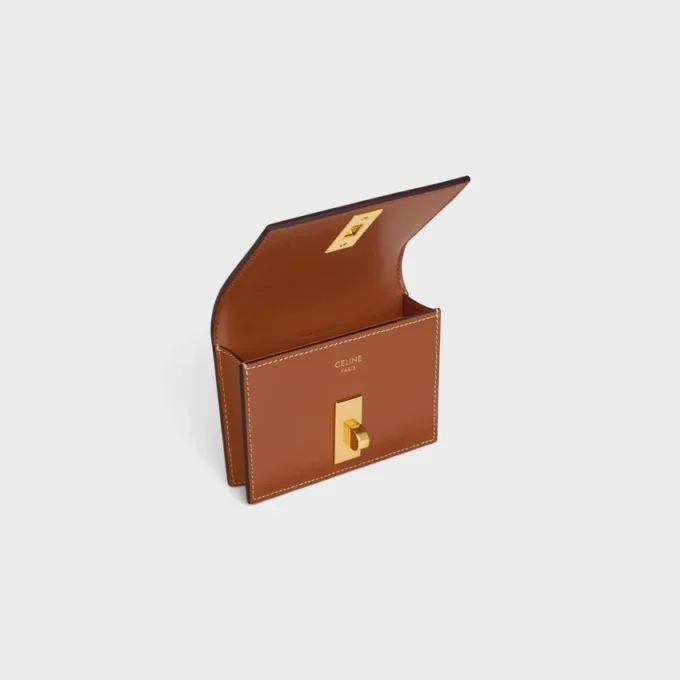 Porte-cartes à rabat 16 en cuir de veau satiné Porte-cartes à rabat 16 en cuir de veau satiné