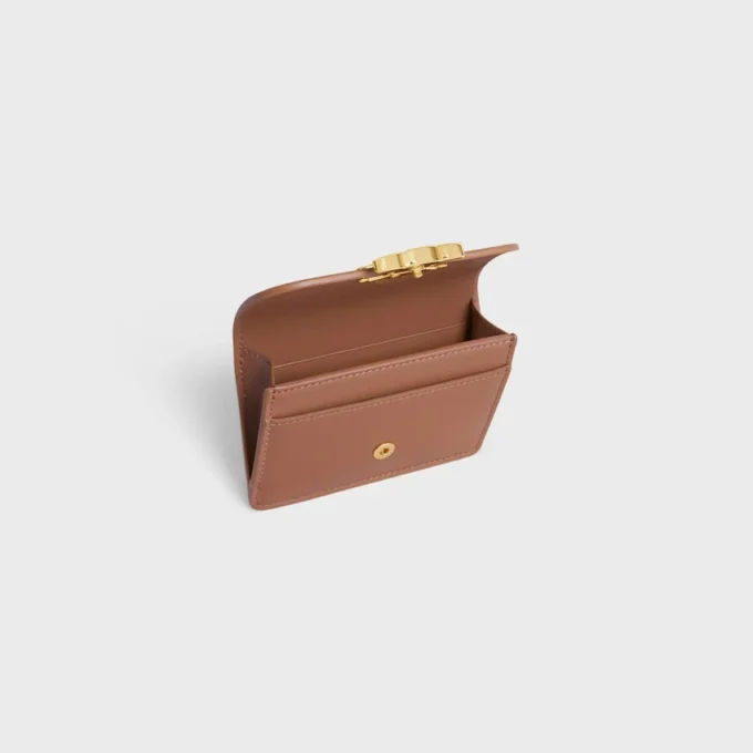 Porte-cartes à rabat Triomphe en cuir de veau brillant Porte-cartes à rabat Triomphe en cuir de veau brillant