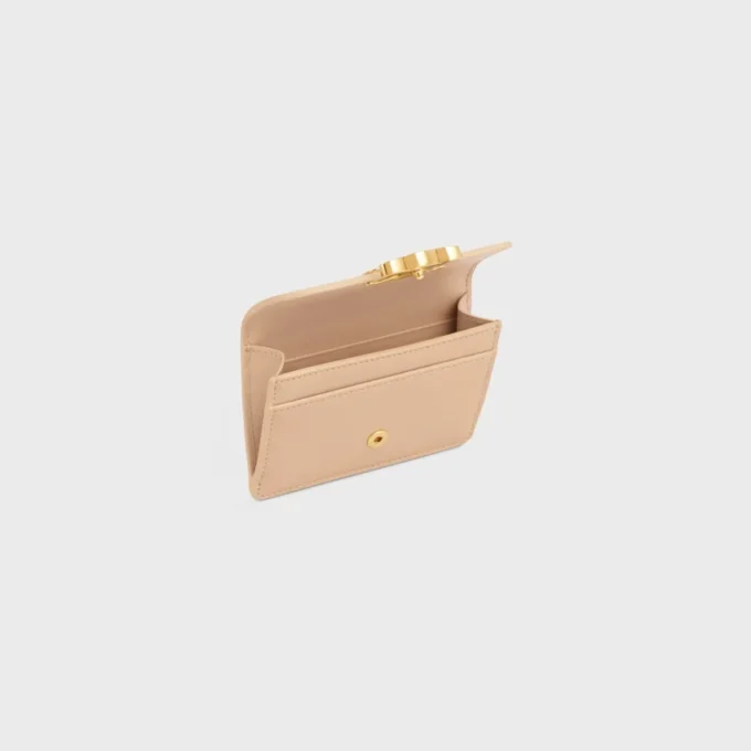 Porte-cartes à rabat Triomphe en cuir de veau brillant Porte-cartes à rabat Triomphe en cuir de veau brillant